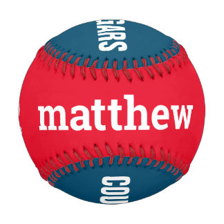 Personalised Name Number and Team Colours Custom Baseball
