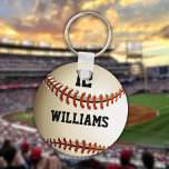 Personalised Name Number Baseball Key Ring<br><div class="desc">Personalised name and team number baskeball gift. Designed by Thisisnotme©</div>