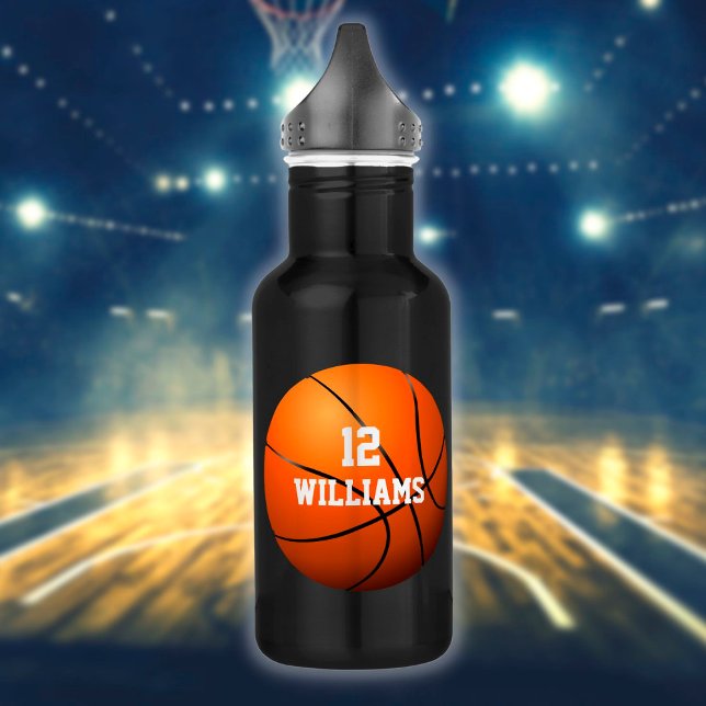 Personalised Name Number Basketball 532 Ml Water Bottle (Creator Uploaded)