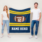 Personalised Name Number Gold/Navy Blue Football