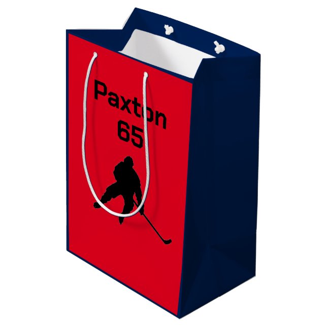 Personalised Name/Number Hockey Gift Bag (Back Angled)