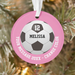 Personalised Name Number Message Soccer Ball Ornament