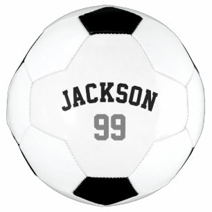 Personalised Name Number Minimalistic Black Grey Football