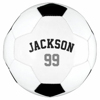 Personalised Name Number Minimalistic Black Grey Football