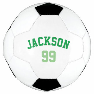Personalised Name Number Minimalistic Green Football