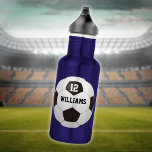 Personalised Name Number Soccer Ball  532 Ml Water Bottle<br><div class="desc">Personalised name and team number soccer gift. Designed by Thisisnotme©</div>