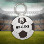 Personalised Name Number Soccer Ball Key Ring<br><div class="desc">Personalised name and team number soccer ball gift. Designed by Thisisnotme©</div>