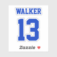 Personalised Name & Number Sticker for Players