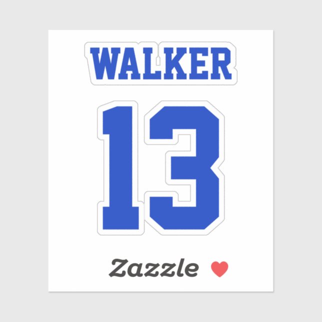 Personalised Name & Number Sticker for Players (Sheet)