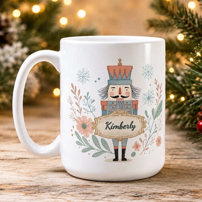 Personalised Name Nutcracker Christmas Coffee Mug (Personalized Christmas Nutcracker Mug)