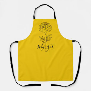 Personalised Name October Marigold Birth Flower Apron