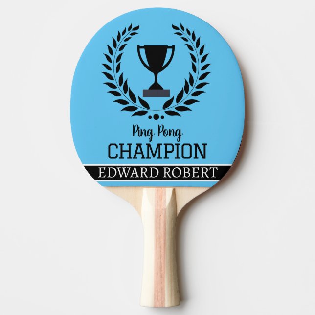 Personalised Name of Ping pong Champion Typography Ping Pong Paddle (Front)