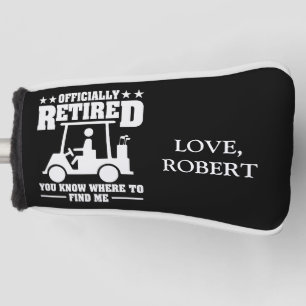Personalised Name Officially Retired Gift Golf Dad Head Cover