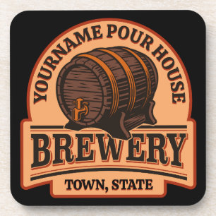 Personalised NAME Old Oak Barrel Beer Keg Brewery Coaster