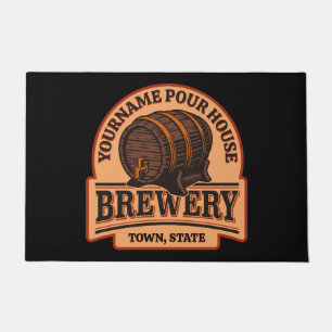 Personalised NAME Old Oak Barrel Beer Keg Brewery Doormat