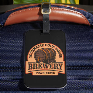 Personalised NAME Old Oak Barrel Beer Keg Brewery  Luggage Tag