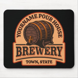Personalised NAME Old Oak Barrel Beer Keg Brewery Mouse Mat