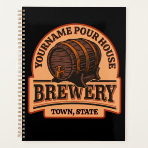 Personalised NAME Old Oak Barrel Beer Keg Brewery Planner