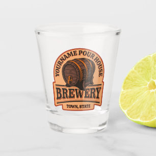 Personalised NAME Old Oak Barrel Beer Keg Brewery  Shot Glass