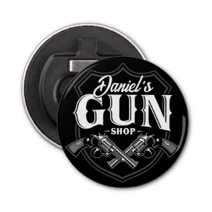 Personalised NAME Old Revolvers Gun Shop Firearms  Bottle Opener