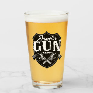 Personalised NAME Old Revolvers Gun Shop Firearms  Glass