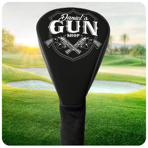 Personalised NAME Old Revolvers Gun Shop Firearms  Golf Head Cover