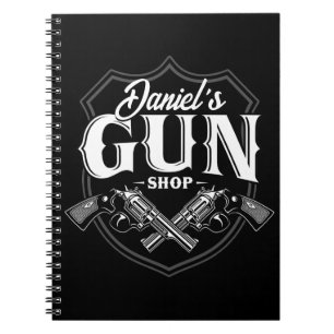 Personalised NAME Old Revolvers Gun Shop Firearms Notebook