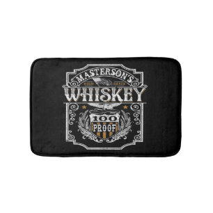 Personalised NAME Old West Whiskey Brewery Bar Bath Mat