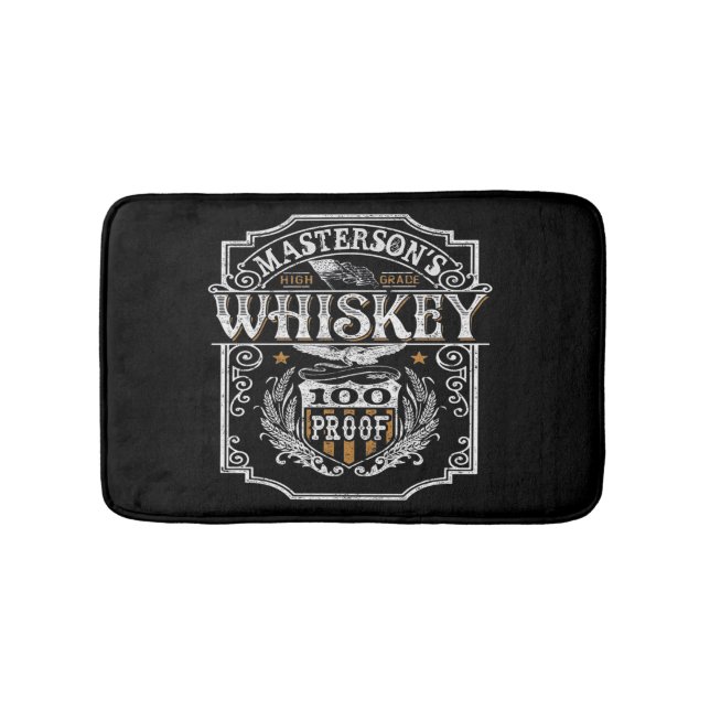 Personalised NAME Old West Whiskey Brewery Bar Bath Mat (Front)