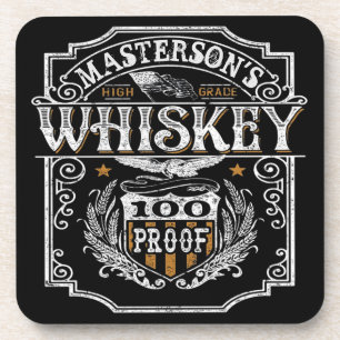 Personalised NAME Old West Whiskey Brewery Bar Coaster