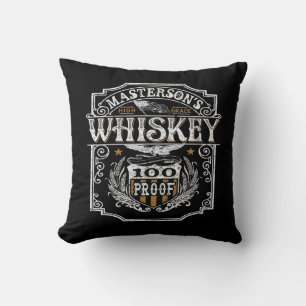Personalised NAME Old West Whiskey Brewery Bar Cushion