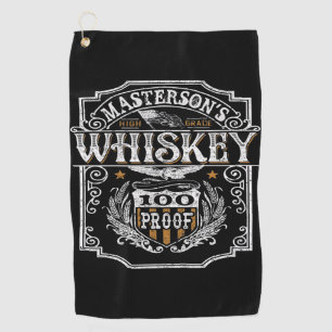 Personalised NAME Old West Whiskey Brewery Bar Golf Towel