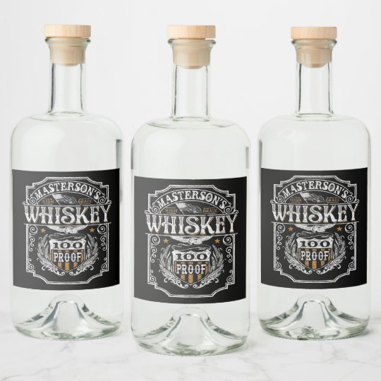 Personalised NAME Old West Whiskey Brewery Bar Liquor Bottle Label | Zazzle.co.uk