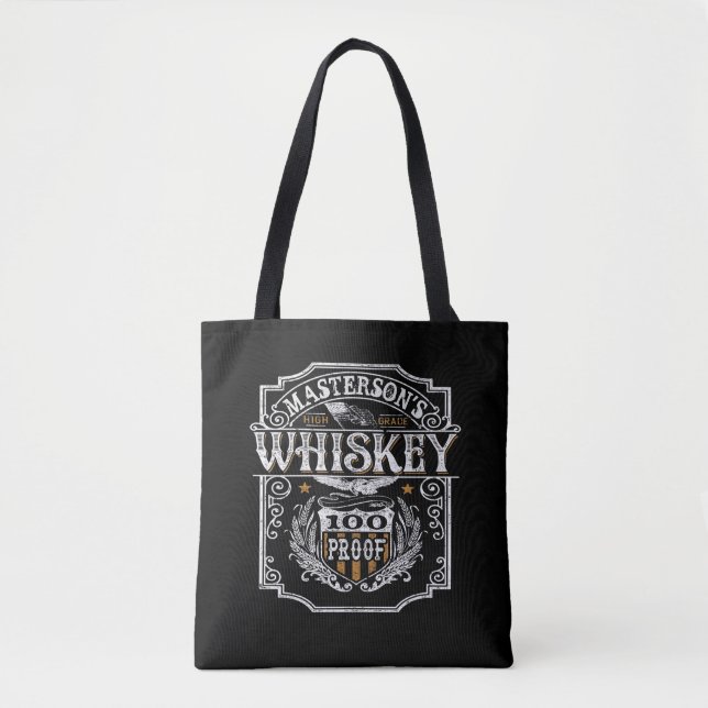 Personalised NAME Old West Whiskey Brewery Bar Tote Bag (Front)