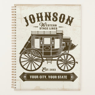 Personalised NAME Old Western Stagecoach Carriage Planner