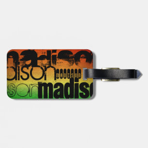 Personalised Name on Neon Orange Yellow & Green Luggage Tag