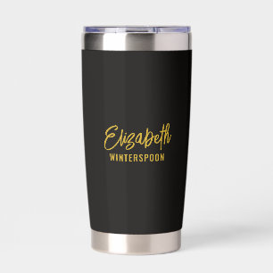 Personalised Name on Raven Black Insulated Tumbler