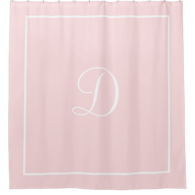 Personalised name or initial pink shower curtain (Front)