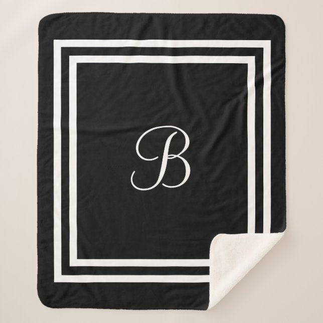 Personalised name or initial Sherpa Blanket (Front)