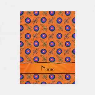 Personalised name orange archery fleece blanket