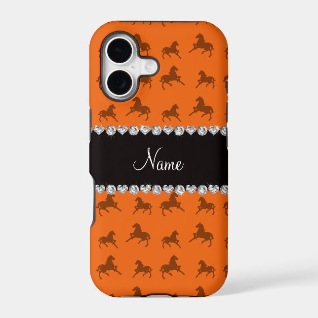 Personalised name orange horse pattern (Back)