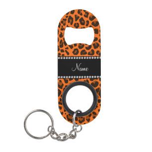 Personalised name orange leopard pattern
