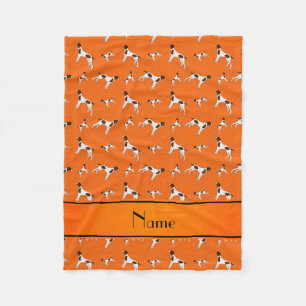 Personalised name orange Pointer dogs Fleece Blanket