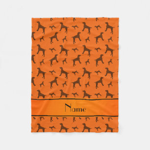 Personalised name orange Vizsla dogs Fleece Blanket