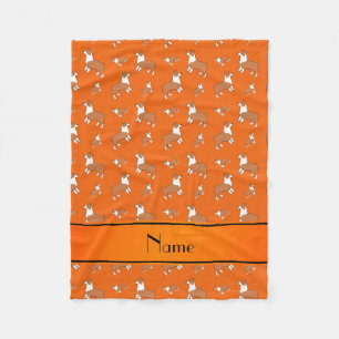 Personalised name orange Welsh corgi pembroke dogs Fleece Blanket