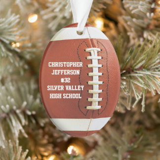 Personalised Name Oval Football Sports Ornament