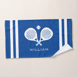 Personalised Name Padel Tennis Blue Stripes Hand Towel<br><div class="desc">Here at AdeliaGifts we love this Personalised Name Padel Tennis Blue Striped Hand Towel and we think you will love it too. 
The perfect gift or just treat yourself! 
We have a HUGE selection of products with most designs available for Men,  Women and Kids. Check them out!</div>