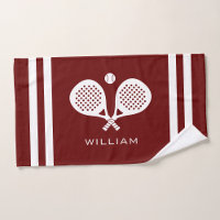 Personalised Name Padel Tennis Dark Red Stripes