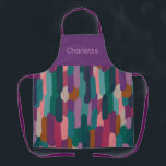 Personalised Name Painted Brushstrokes Purple Apron<br><div class="desc">A fun and festive painted brushstroke design. Use as an apron or art smock. Make it memorable! You can personalise this item with name,  monogram,  or other message.</div>