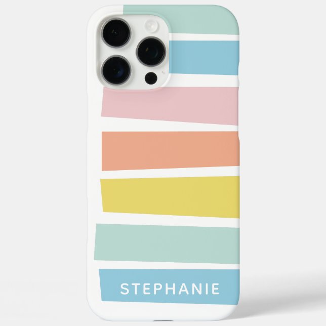 Personalised Name Pastel Geometric Modern Colourfu Case-Mate iPhone Case (Back)